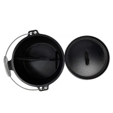 Pre-Seasoned Cast Iron Cookware Camping Dutch Oven with Three Legs